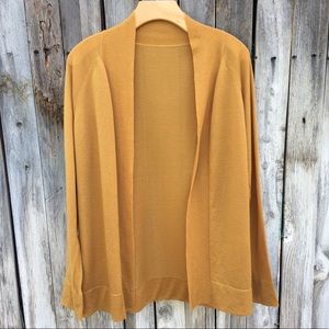 About Design Corp Cashmere Open Cardigan Mustard